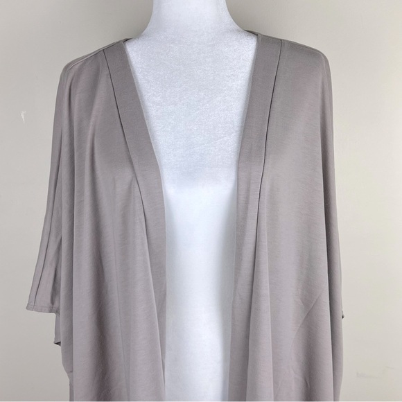 Yana K | Milan Open Front Comfy Lagenlook French Terry Cardigan Mocha | OS - Picture 5 of 13